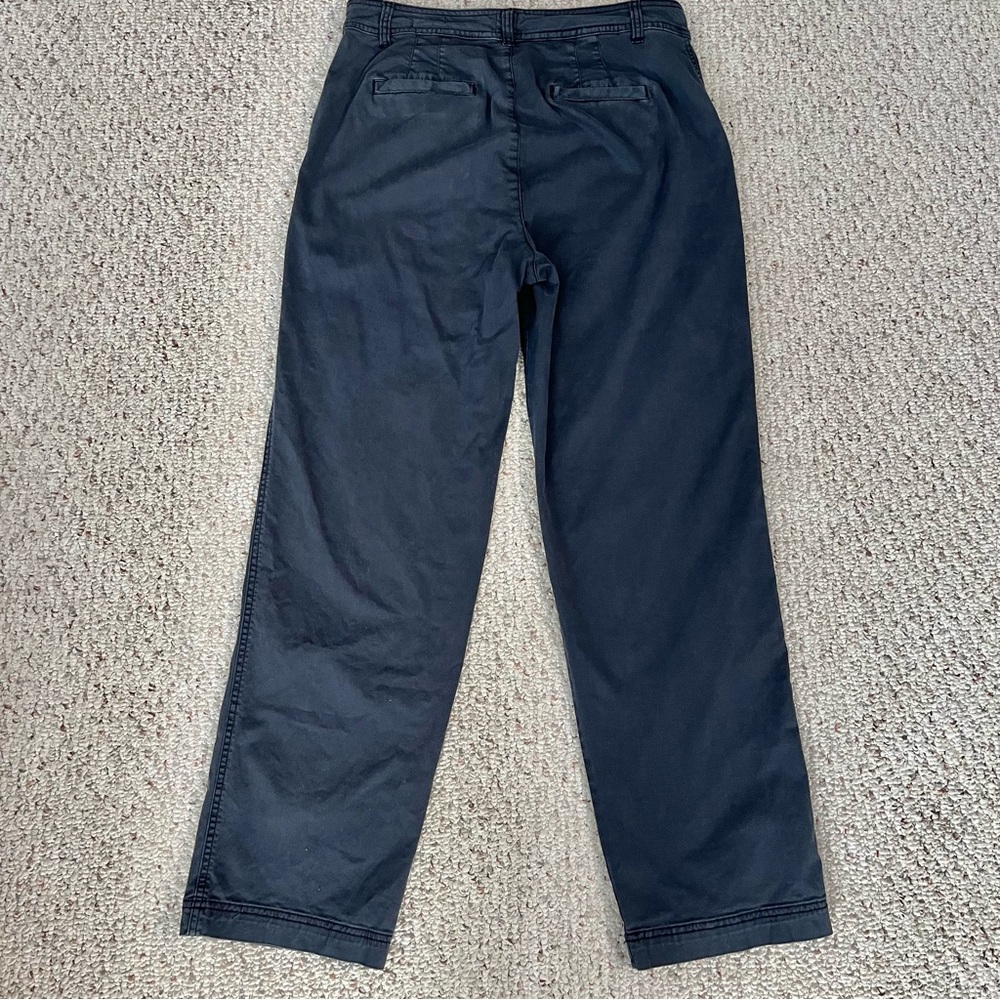 GAP Girlfriend Khaki women’s straight leg flat front chino pants SZ 10 Tall Blue - Picture 4 of 5